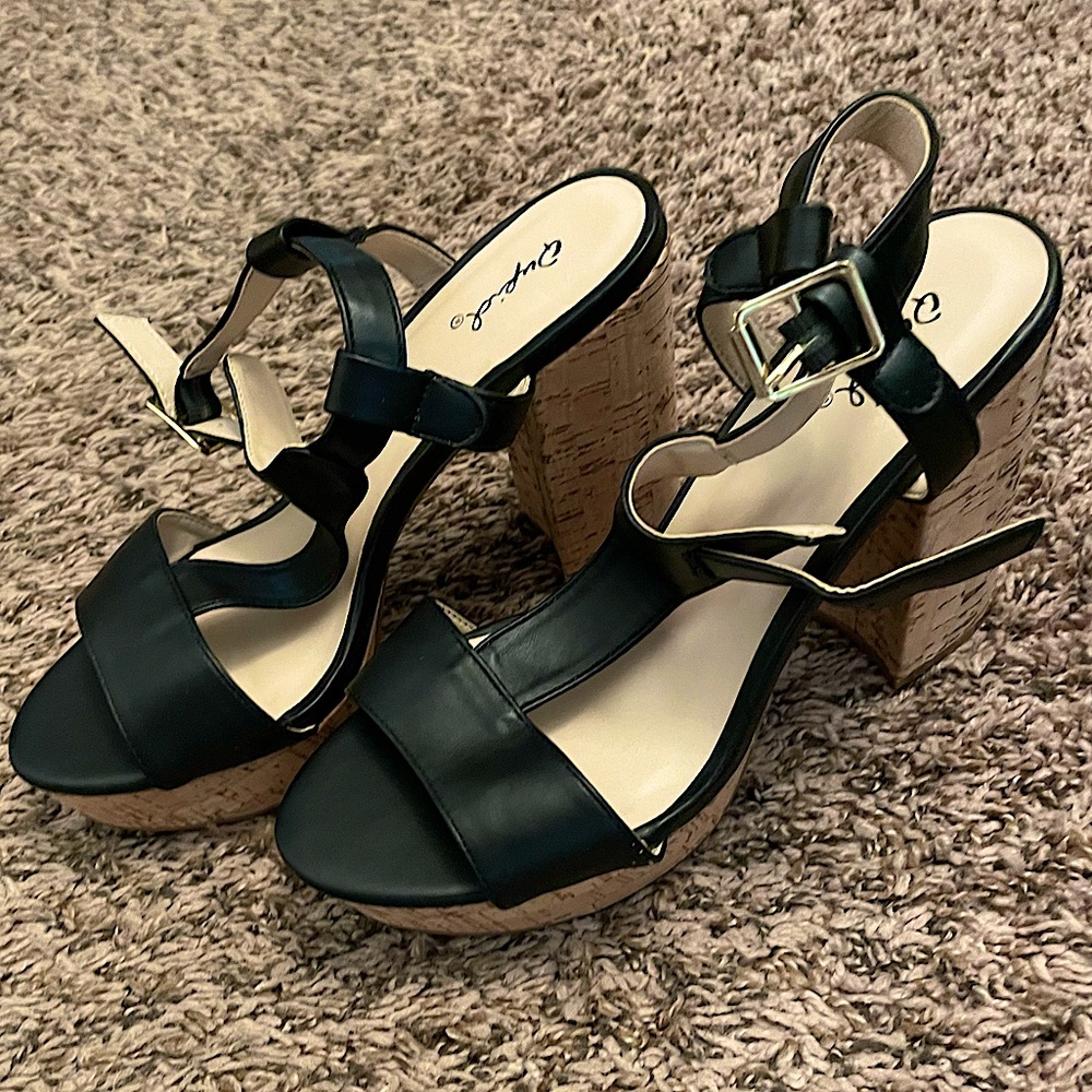 Leather Heel Sandals